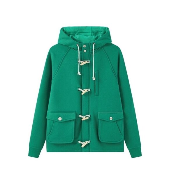 Mcnairy & Co Duffel Hoodie Mens M Kelly Green Zippered Pockets NWT MSRP $224 - Picture 2 of 13